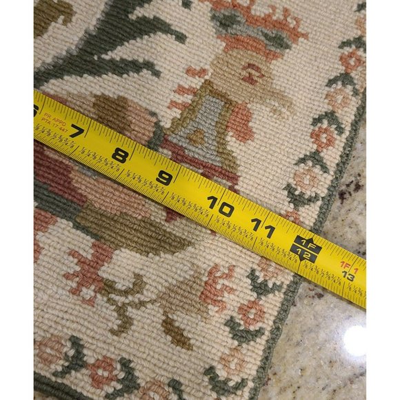 Old Wool Needlepoint Pillow Cover Peacock Athens Greece Nat. Welfare Org 11x12 - Picture 11 of 12